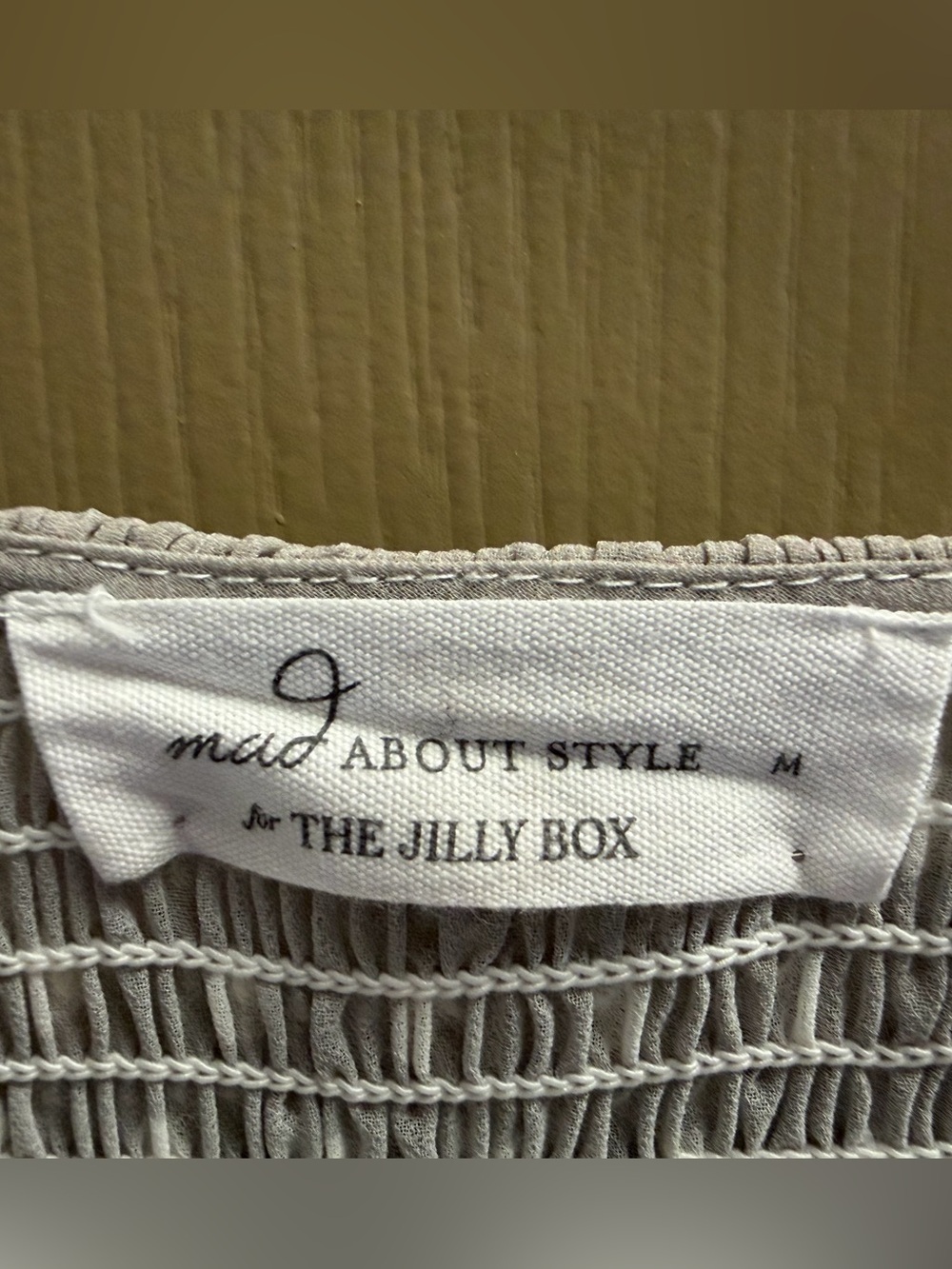 Jilly Box- Long Sleeve Swiss Dot Tiered Dress - Light Gray - Picture 3 of 3